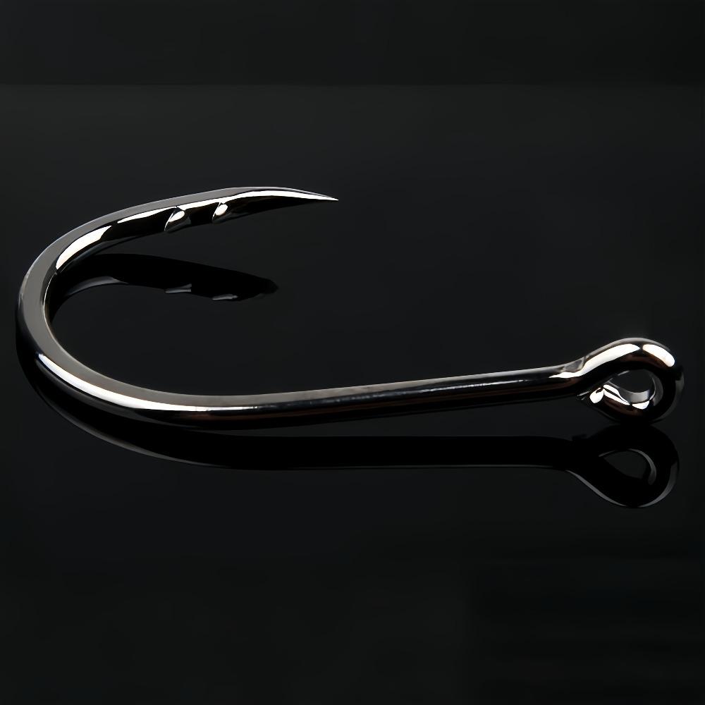 50 Stück Hochleistungs-Doppelhaken mit beschwertem Öhr & Ring - für Salzwasser-/Süßwasserfischerei, Hecht, Forelle, Barsch, Lachs
