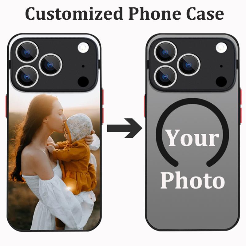 Customized Photo Magnetic Phone Case For iPhone 17 15 16 Pro Max 14 13 12 Pro Air For Magsafe DIY Personalized Hard PC Cover