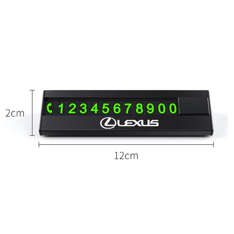 Car Temporary Parking Card Car Noctilucent Phone Number Plate For Lexus FSPORT LBX NX RX 350h 450h ES UX 300e GS GX IS LS LX CT