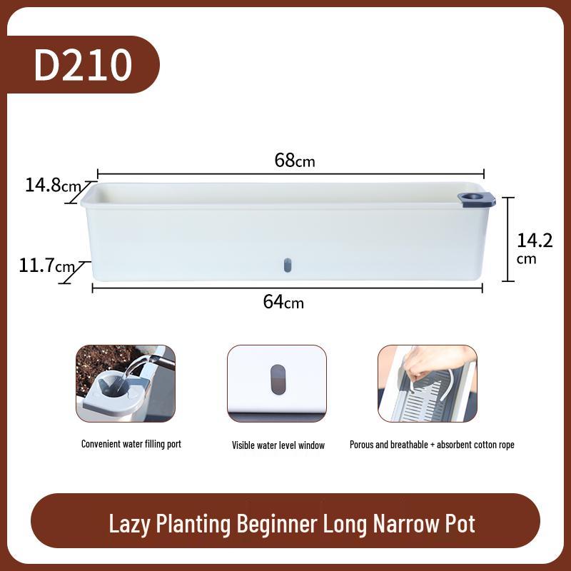 Narrow Edge Rectangular Planter Box for Balcony & Windowsill