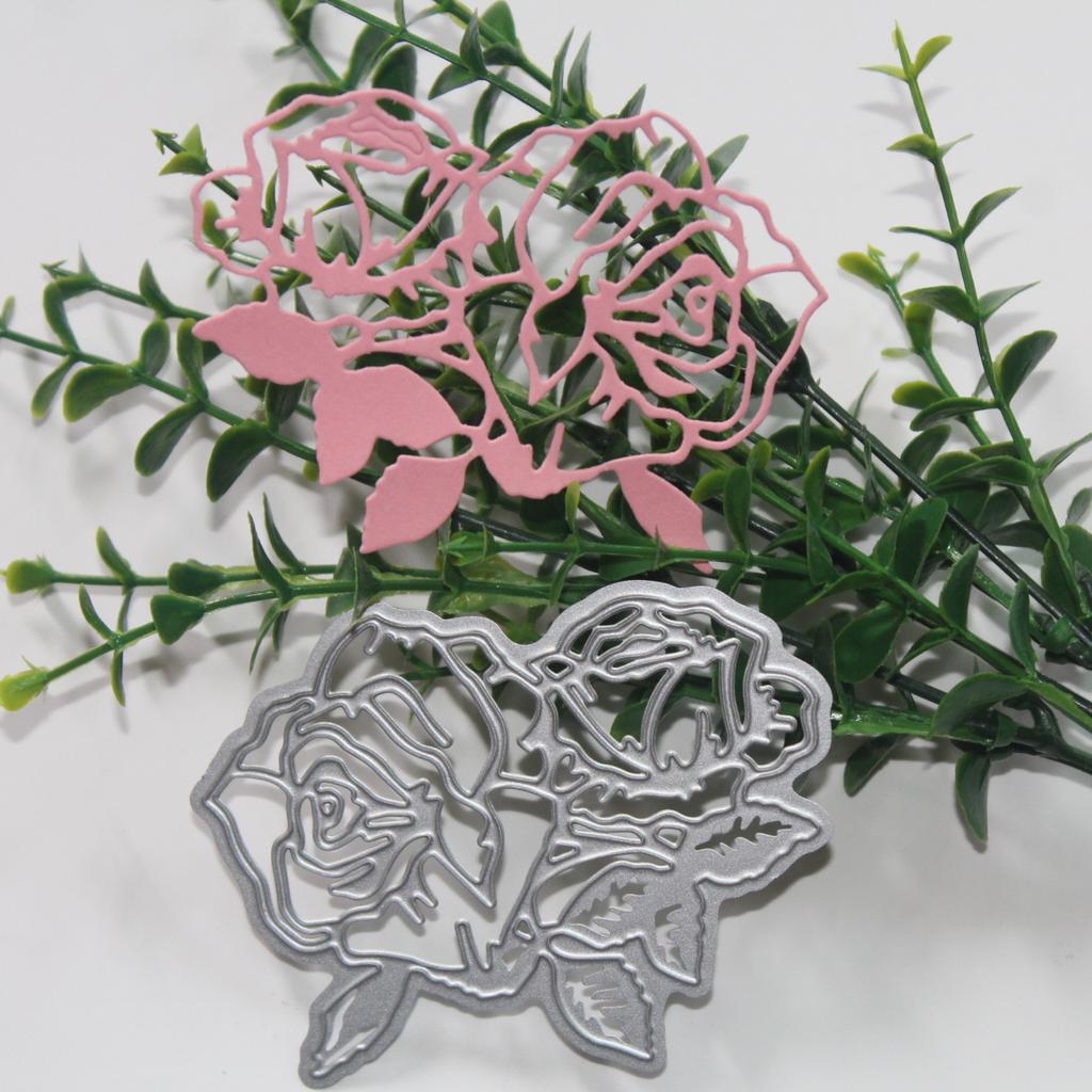 Metall-Stanzschablonen mit Rosenmotiv, gestanzt, für DIY Scrapbooking, Album, Papier, Karte, Prägung