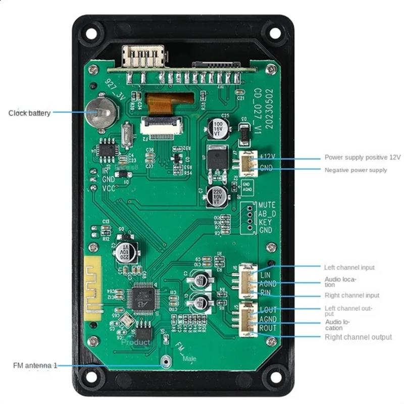 Upgrades MP3 Playback Panel with 2.8" Display Blue Tooth 5.1 LCD Display with Stereo Output Blue Tooth Connectivity