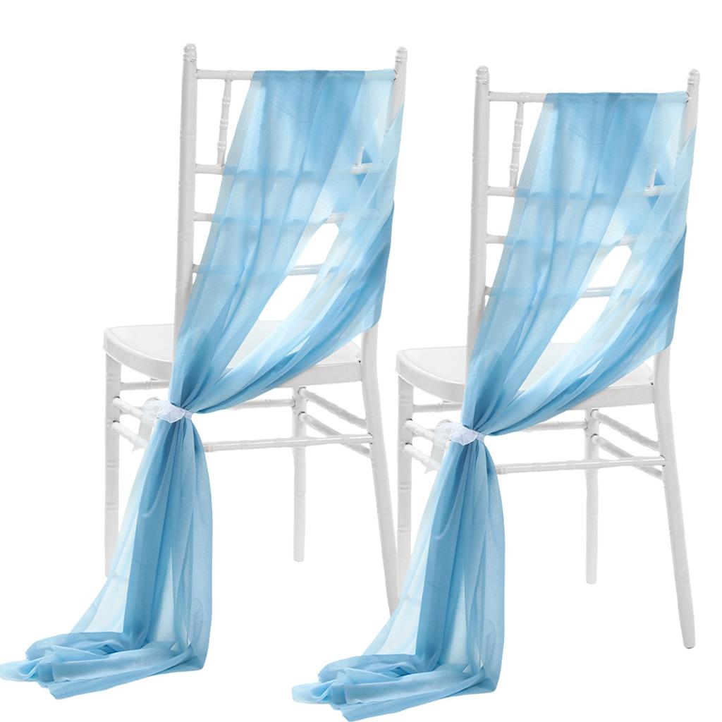 Chiffon Chair Sash Wedding Party Supplies Wedding Aisle Decorations Party Banquet Event Baby Shower Chair Decor Party Decoration
