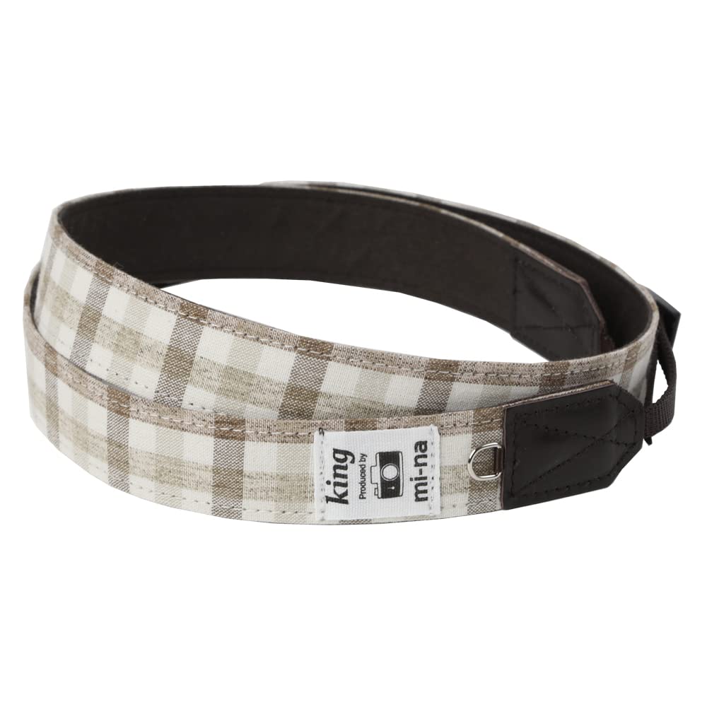 KING Camera Gingham Made in Stylish [KING] [mi-na Collaboration] Strap, 2.5cm Wide, Check, Japan,
