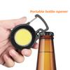 Cob keychain work light, keychain flashlight with 4 lighting modes, keychain light with cap clip bottle opener, emergency light