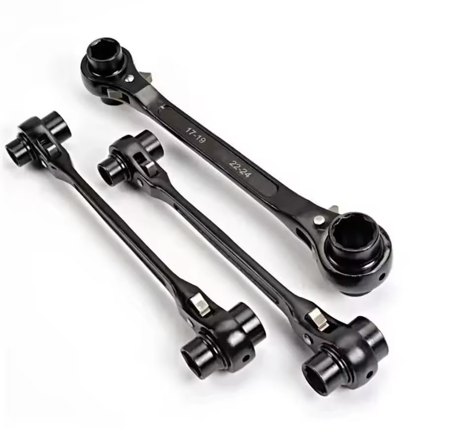 zmart 1pc Dogbone Ratchet Wrench Wrench Universal Steel Automotive Motorcycle Repair 4-in-1 Set, Double-Sided, Self-Adjusting, Steel, Multifunctional,