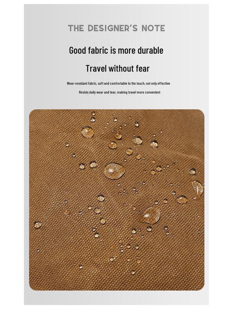 Men's Waxed Canvas and Top Layer Cowhide Travel Crossbody Bag