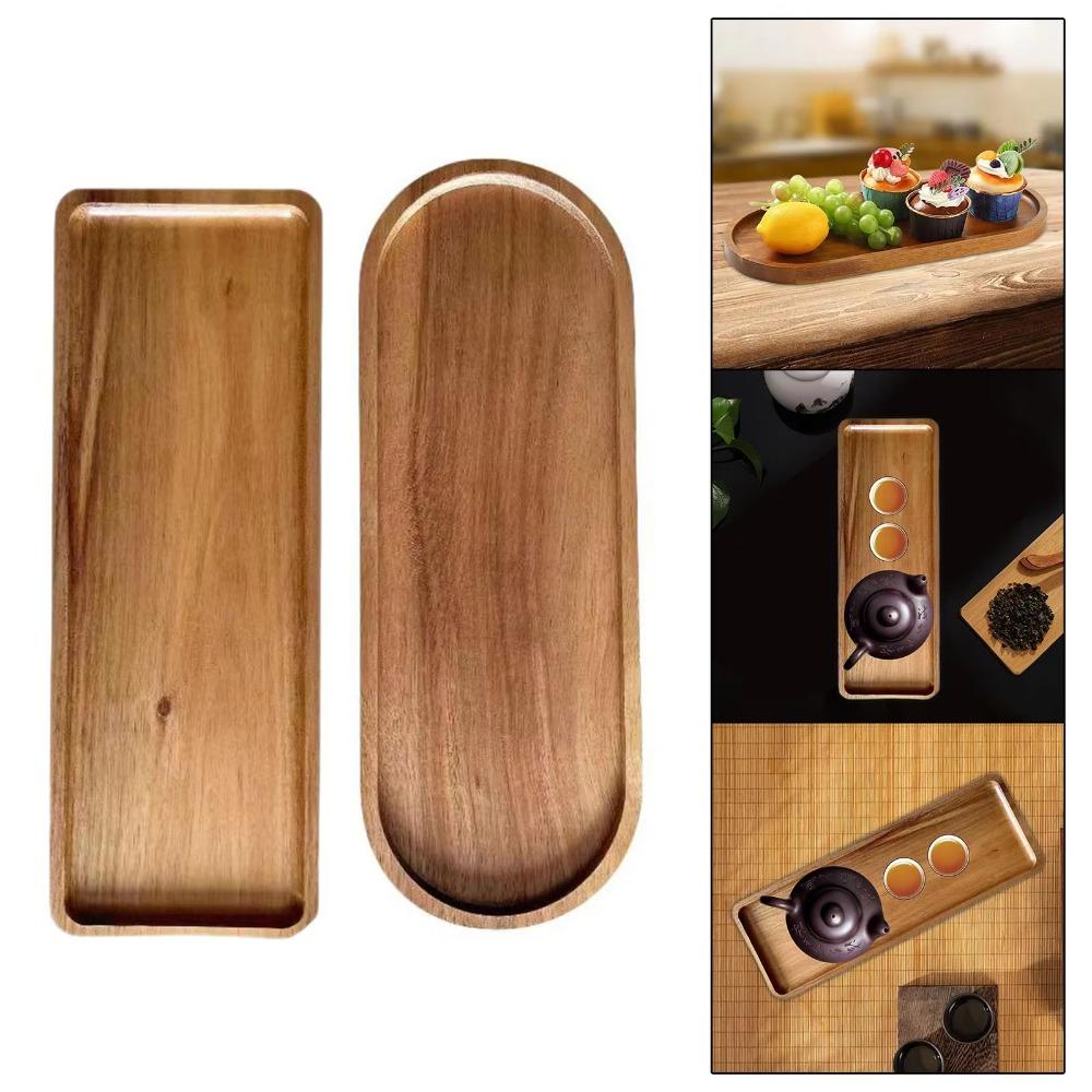 Oval/Rectangle Wooden Serving Tray Japanese-style Dessert Plate Bread Board Afternoon Tea