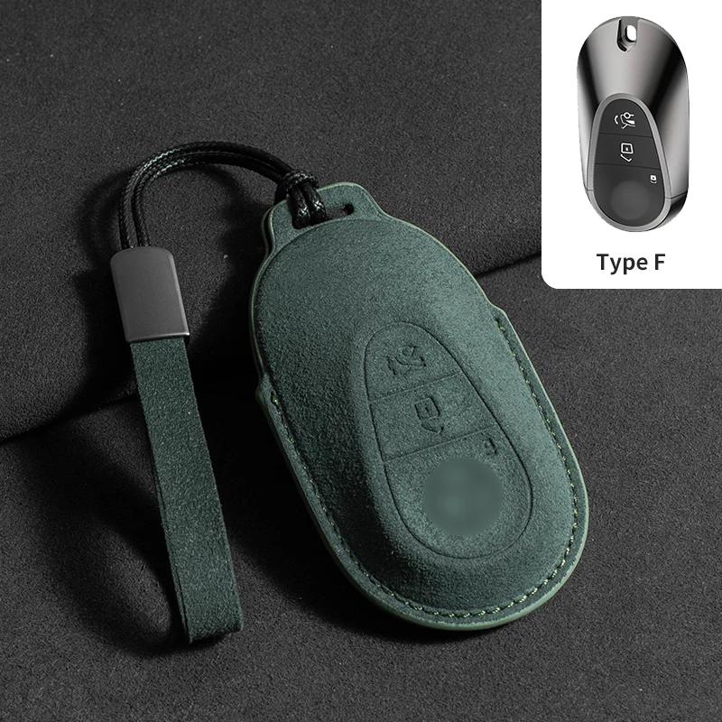 Interior Mouldings Suede Car Key Case Cover Protector Shell For Mercedes Benz C CLE E GLC S Class W206 X254 W214 W223 Remote Fob