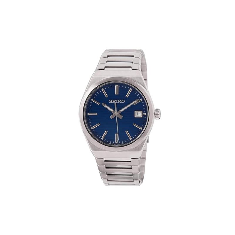 

SEIKO Classic Series 100m Waterproof Quartz Steel Strap Men s Watch Blue Dial SUR555P1