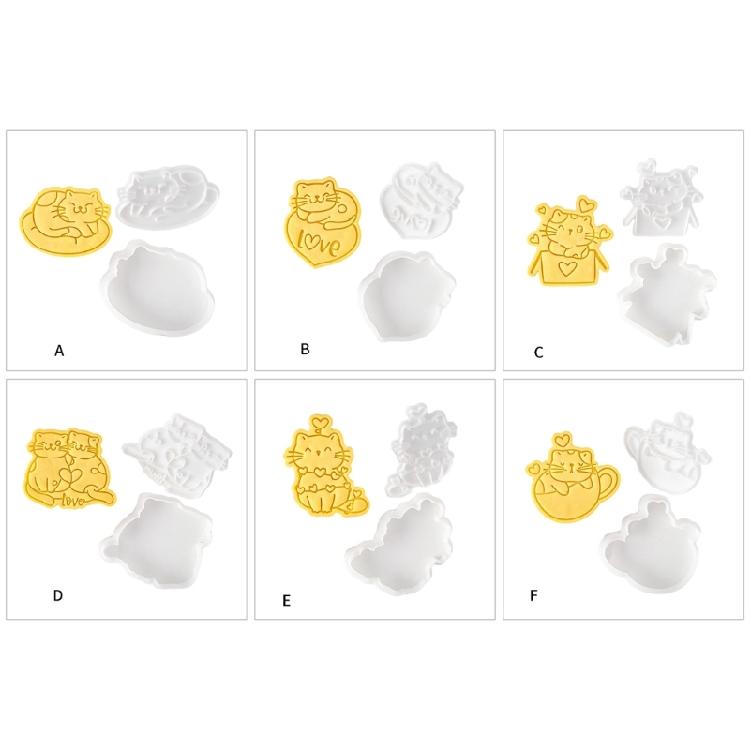Cookie Molds Cat Shaped Valentine's Day Cookie Cutters Easy to Use Baking Gadget