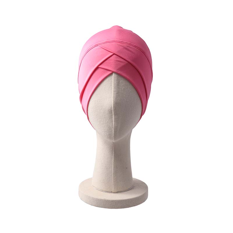 1Pc Hijab Breathable Solid Color Female Head Wrap Cross Forehead Polyester Headwrap Women's Turban