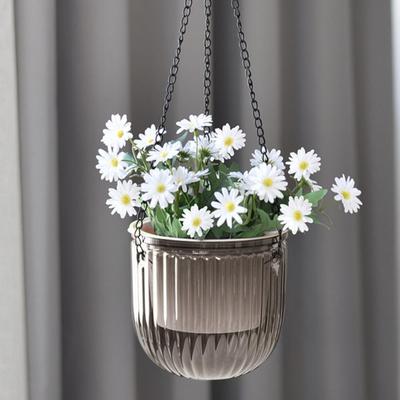 1 Set Hängender Blumentopf Selbstbewässernd Sichtbarer Wasserstand Hängender Pflanztopf Korb mit Drainagelöchern für Innen Außen