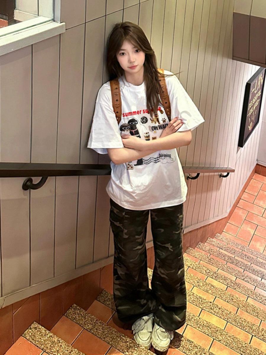 

Футболка большого размера в стиле ретро American High Street для женщин белого цвета 3XL (145-160 lbs) белый