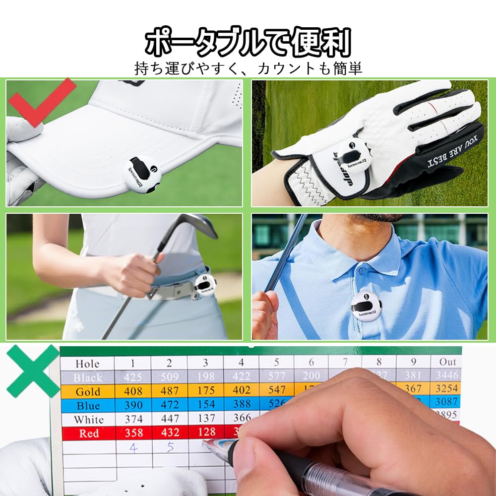 CHANJIF Golf Score Counter, Set of 3, White, Mini Golf