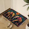 Psychedelic Elephant Rug Colorful Boho Entryway Doormat NonSlip Easy Clean Vibrant Carpet for Living Room Bedroom Pet Friendly