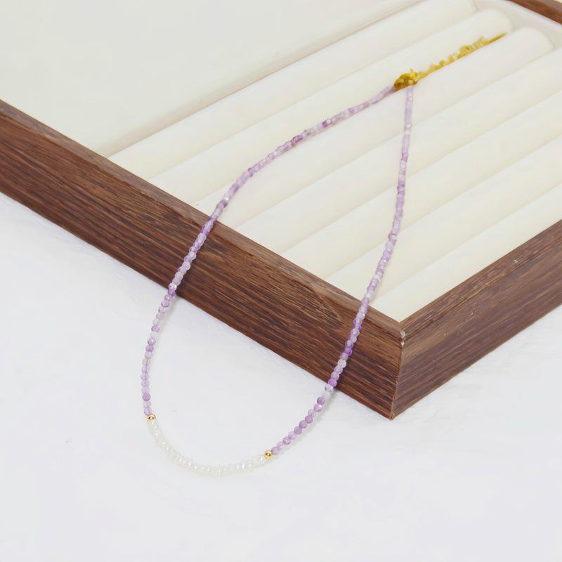 Vintage Amethyst Handmade Beaded Clavicle Necklace - Niche Design, Versatile Elegance