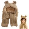 Baby Hat and Scarf with Knit for Boys and Perfect for Going or School [NazyJnn] Ears, Hood, Snood, Warm, Fleece-Lined, Winter, Cute, Warm, Girls, Out,