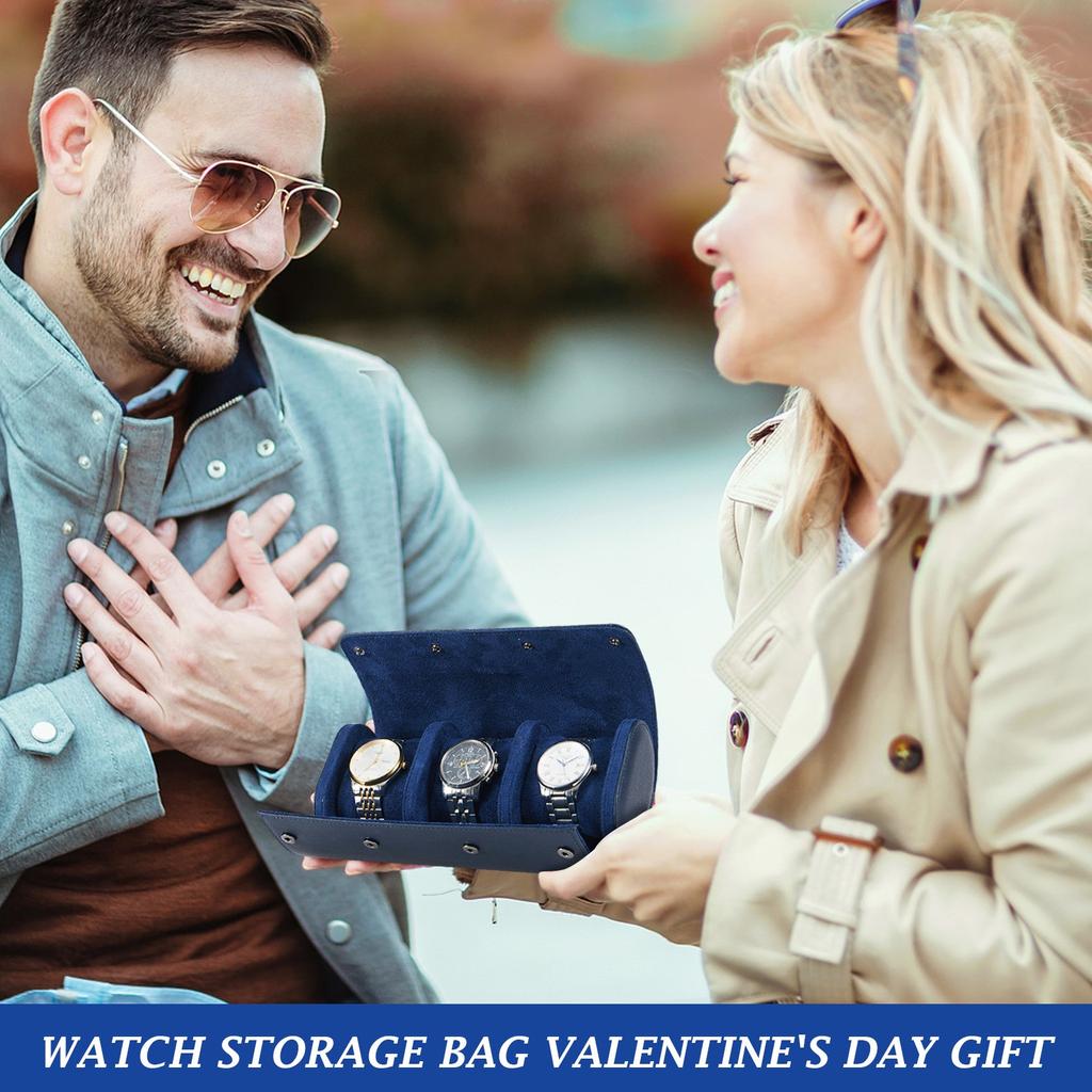 Herre Smykkeskrin Klokke Oppbevaringsboks 1/2/3 Spor Reise Forretnings Klokkeboks Gaveeske, Valentinsdagsgave