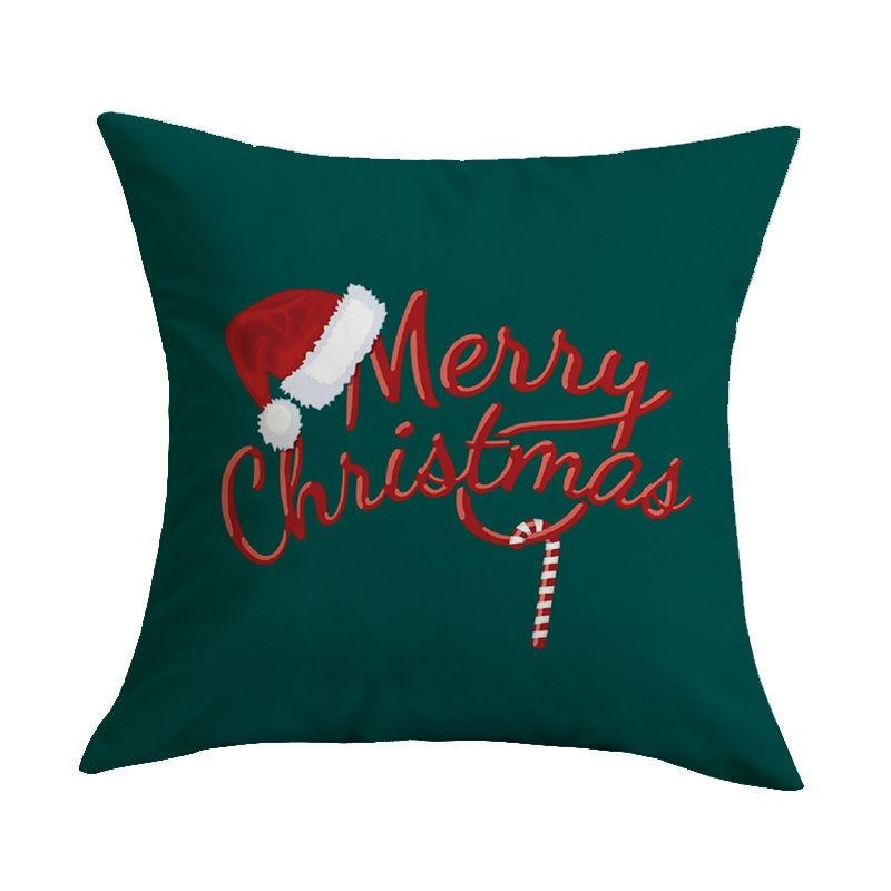 Merry Christmas Tree Throw Pillow Cover, Festive Embroidered Cushion Case for Home Decor