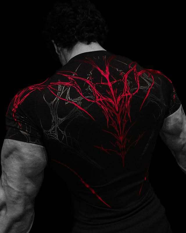 Tricou Fitness Breathedivinity pentru Bărbați cu Uscare Rapidă - Respirabil, Elasticitate Ridicată, Mânecă Scurtă, Compresie.