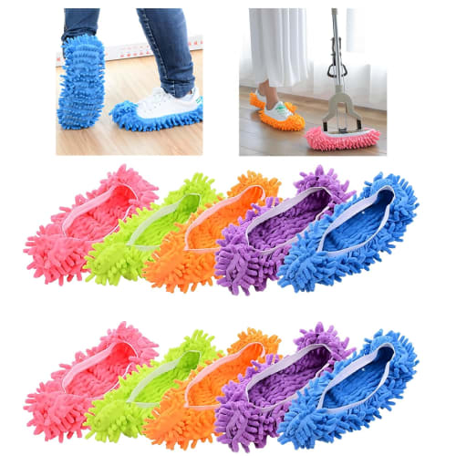 

VorsiPro Mop Slippers, 5 Pairs (10 Pieces), Cleaning Slippers, Multi-Function Duster, Mop Shoe Slippers, Mop Cleaning Shoe Covers, Room Shoes, Floor M