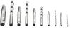 Screw extractors for broken screws with pilot drills, set of 10.