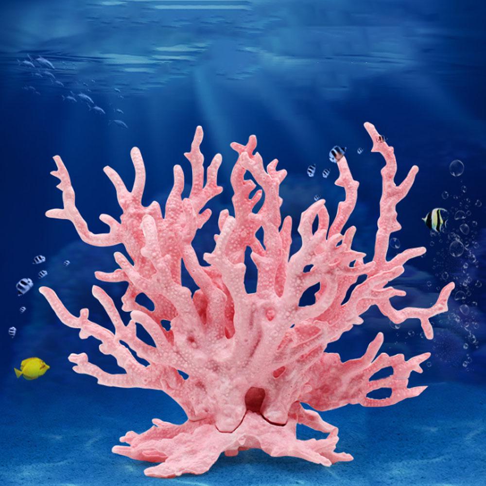 

Аквариумный аквариум с искусственными кораллами, украшение из ярких искусственных кораллов, растительное украшение S розовый