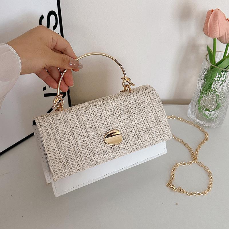 Handbag Small Bag Women's New Weaving Fashion Personality Shoulder Handbag Bag Girl High Sense