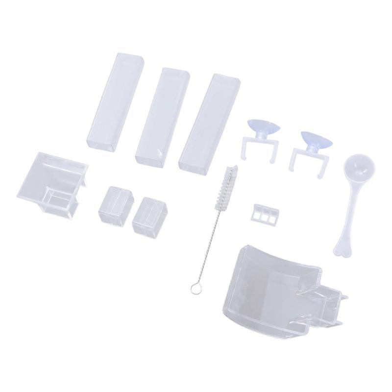 Feeding Tube for FishTank Feeding Tools with Dish Bowl Detachable Frame Transparent Acrylic Crystal Shrimp Pot HX6C