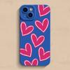 Luxury Red Love Heart Soft Silicone Phone Case For iPhone 15 14 13 12 11 Pro Max Mini XR X XS Max 7 8 Plus Matte Back Cover