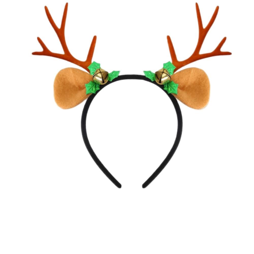 Cute Christmas Headband Flocked Antler Xmas Hairband Creative Deer Ear Headband  Woman