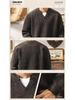 Men's Retro V-neck Wool Sweater: Winter Warmth and Plush Feel