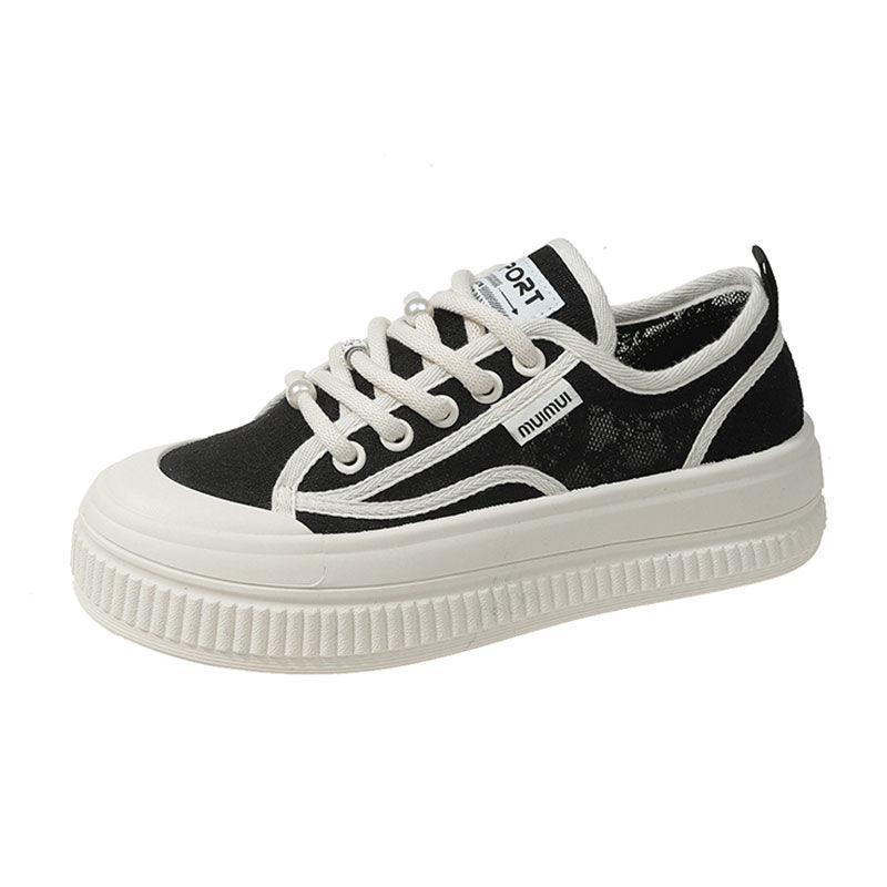 Fisherman shoes women's mesh breathable women's shoes 2025 soft-soled thin mesh shoes summer one-pedal thick-soled casual shoes