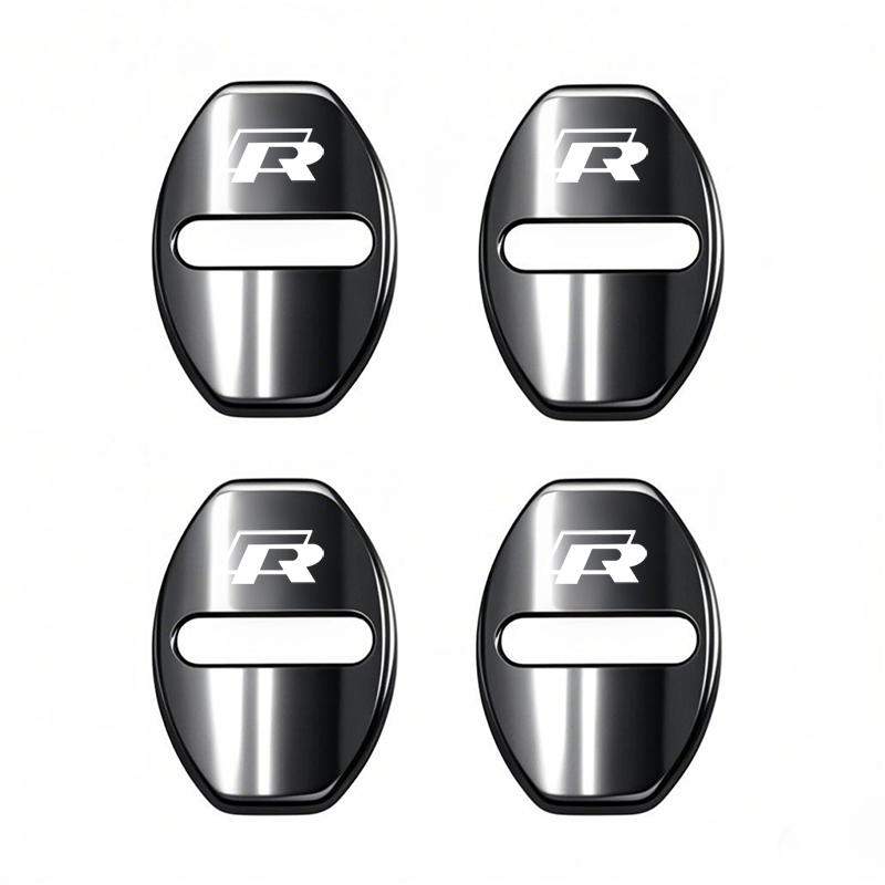 Lijk1 4Pcs Metal Car Door Lock Cover Protective Buckle Cover Sticker Tire Valve For VW GTI Polo Golf MK6 Passat Tiguan Arteon Jetta CC