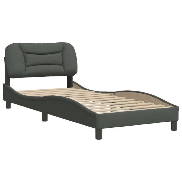 VidaXL Cadre de Lit avec Tête de Lit, Lit Rembourré, Sommier à Lattes, Lit Simple, Lit Adulte de Chambre à Coucher 3207738
