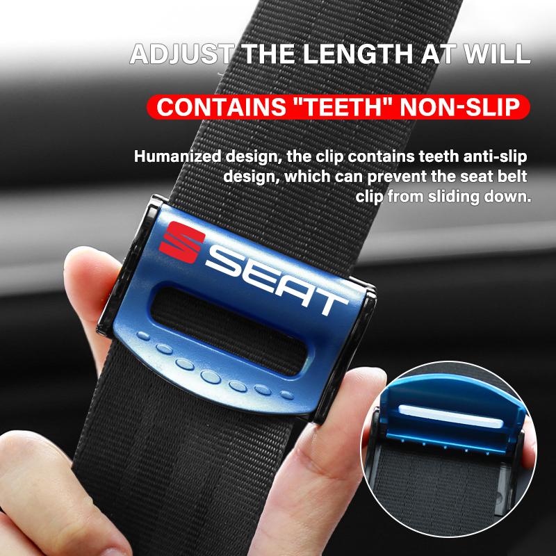 2pcs Car Seat Belts Clips Safety Adjustable Stopper Buckle Clip for Seat Alhambra MK3 Leon FR Altea Ibiza Toledo Cordoba Arona Ateca