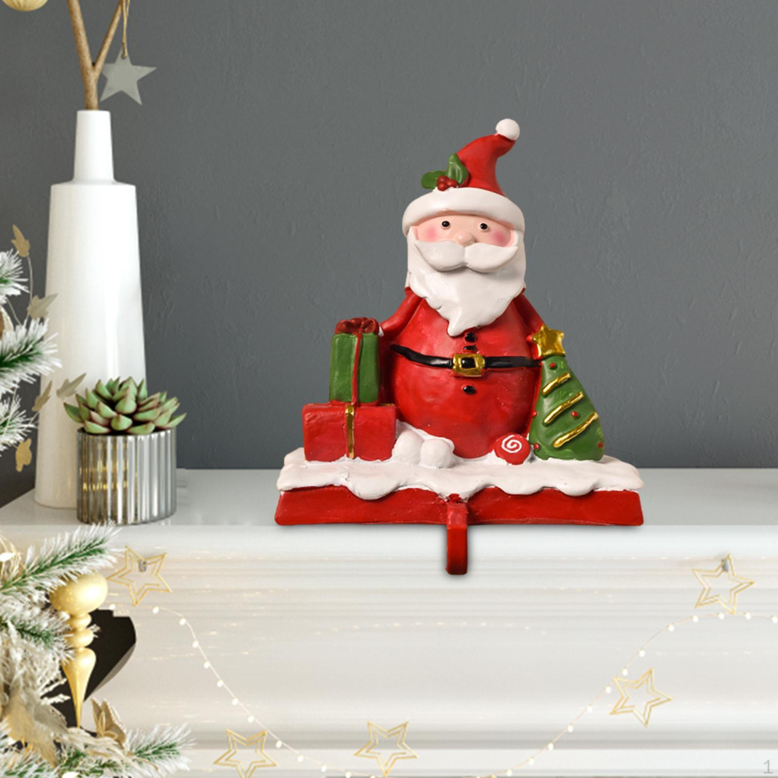 

Рождественская статуэтка Держатель для чулка Художественные поделки Украшение Подарок Полимерная фигурка Скульптура для шкафа Santa Claus