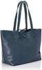[Unplug] Calf Leather Tote Bag with Pouch (Large, Horizontal) 137040K-M (Outer) Navy X (Lining) Black Polka Dots