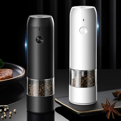 Stainless Steel Usb Rechargeable Electric Pepper Grinder, Led Warm Color Lights 6 Adjustable Thickness, One-button Control Grinding Tool