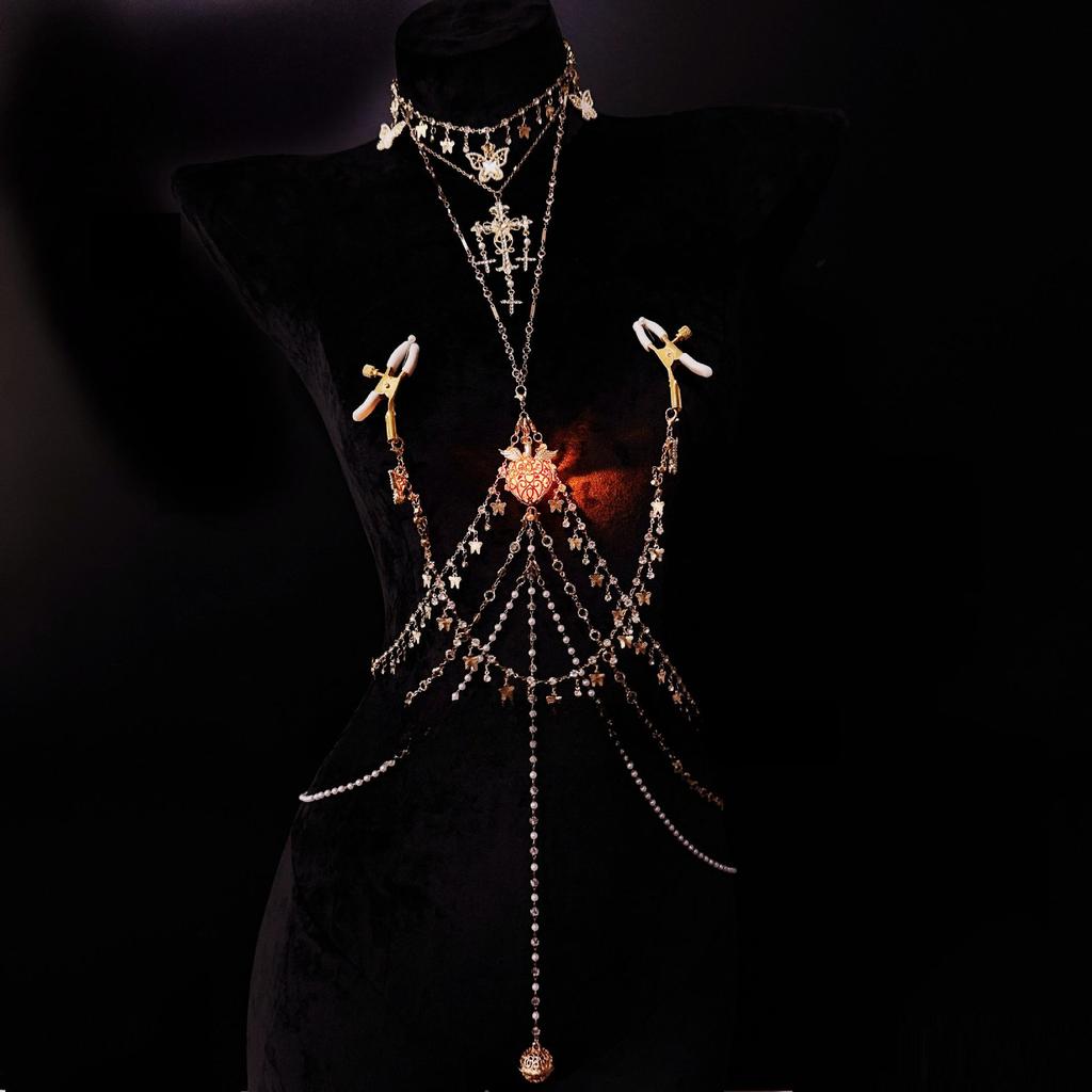 Nipple Clip Breast Stimulate Bondage Restriction Luxurious One-piece Sparkling Diamonds Glowing Night Light Anal Plug Sex Toys