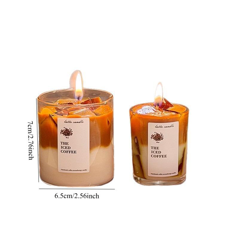 1PC Iced Coffee Aromatherapy Candle Double Layer Colored Fruit Aromatherapy Photo Ornament Holiday Souvenir Aromatherapy Candle