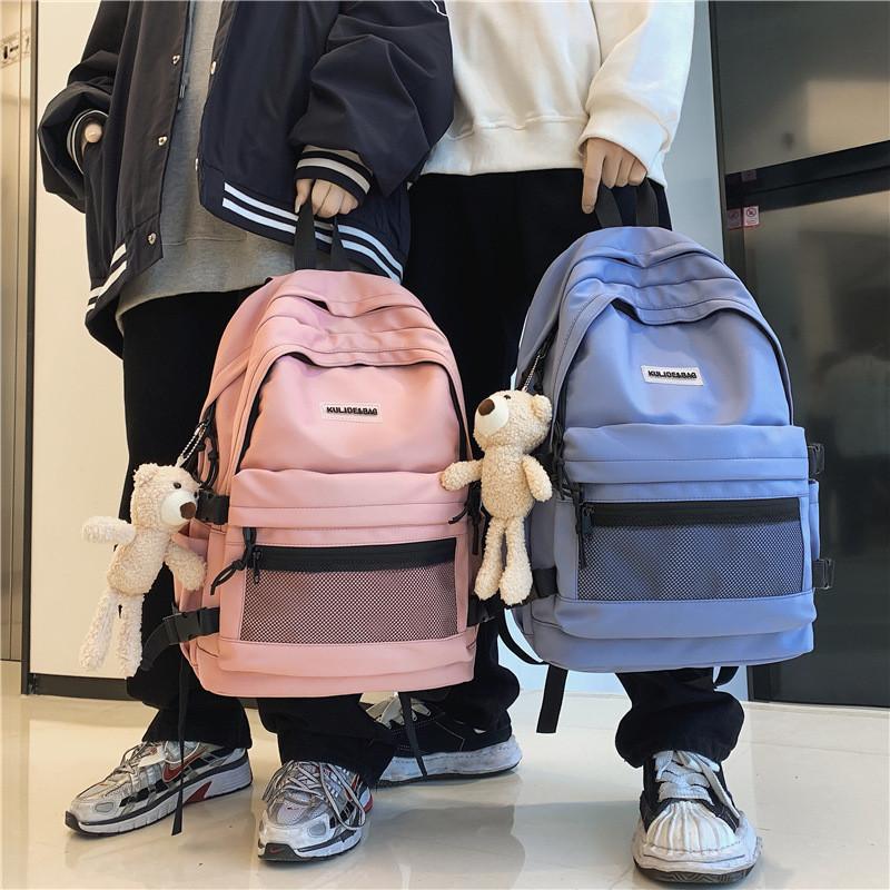 Luo Couples Backpack For Teens And Students With Durable Nylon Fabric And Casual Street Style