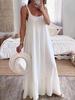 New women's clothing, casual suspender U-neck regular pleated multi-color women's dress long dress