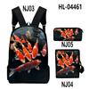 Classic Novelty Cool Koi Carp 3D Print 3pcs/Set Pupil School Bags Laptop Daypack Backpack Inclined Shoulder Bag Pencil Case
