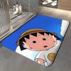anime C-Chibi Maruko-chan Floor Mat Soft Flannel Entrance Door Mat Non Slip Absorbent Bathroom Bedroom Floor Rug