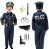Police Officer Costume for Kids Boys Girls Costume Cop Uniform Outfit Role Play with Toys Accessories,  Kid Costume Dress Up