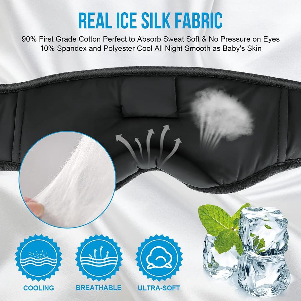 Bluetooth Sleep Mask - Enjoying - Ice Silk Fabric, Breathable, Cooling