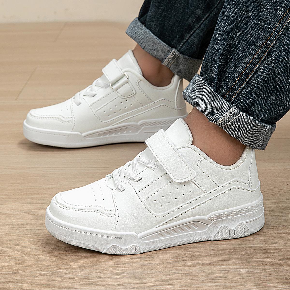 

Waterproof Leather Kids Athletic Shoes - White, Spring/Fall, Medium & Large Sizes, Casual Design 29 білий