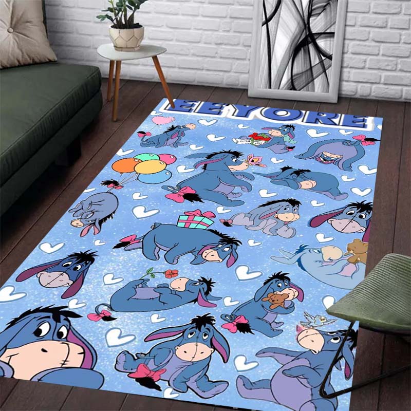 Purple Eeyore Pattern Pajama Rug - Non-slip Kitchen Mat, Outdoor Rug, Home and Bedroom Decor, Yoga Mat, Birthday Gift.
